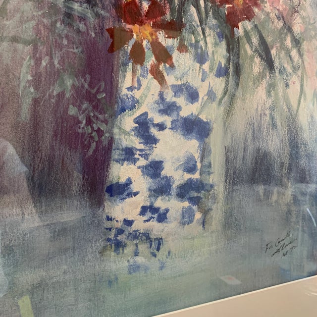 Impressionist 1972 Watercolor Floral Still Life Painting For Sale - Image 3 of 9