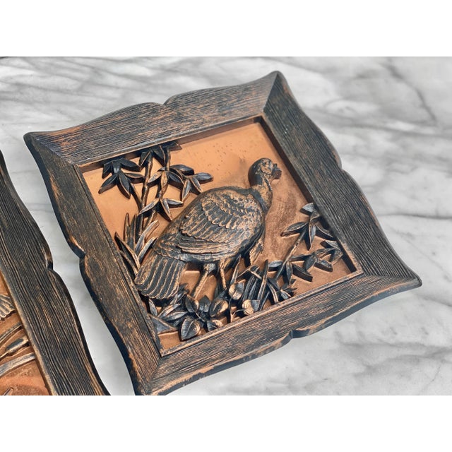 1960s Mid-Century Coppercraft Gilded Wall Hanging Bird Plaque Sculpture - a Pair For Sale - Image 5 of 11