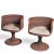 Rare Pair of 1960s Rattan Swivel Armchairs, Wood Top For Sale In West Palm - Image 6 of 6