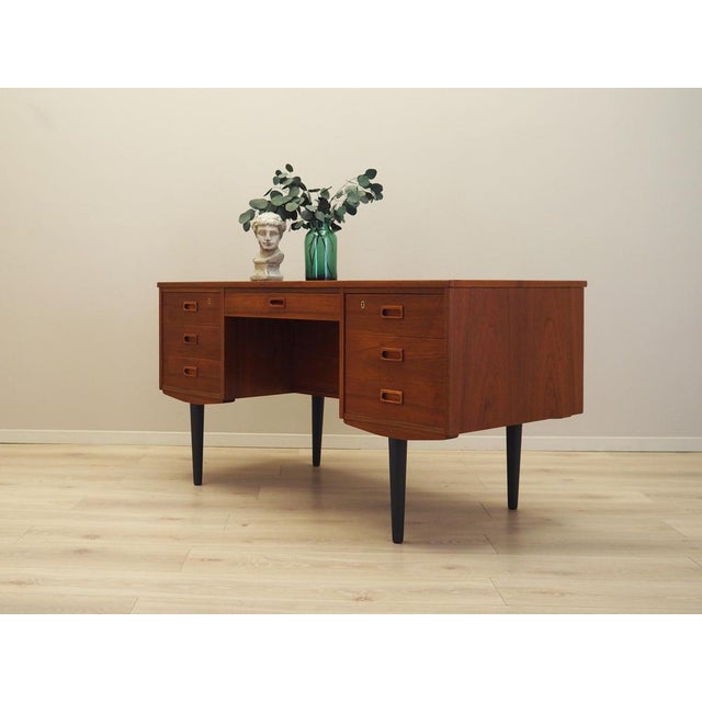 Danish Teak Desk, 1970s For Sale - Image 3 of 12