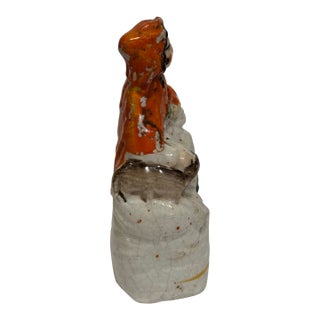 Mid 19th Century Staffordshire Little Red Riding Hood Figurine For Sale