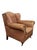 Vintage Baker Milling Road Leather Wingback Chair & Ottoman With Nailheads and Casters For Sale In Charlotte - Image 6 of 12