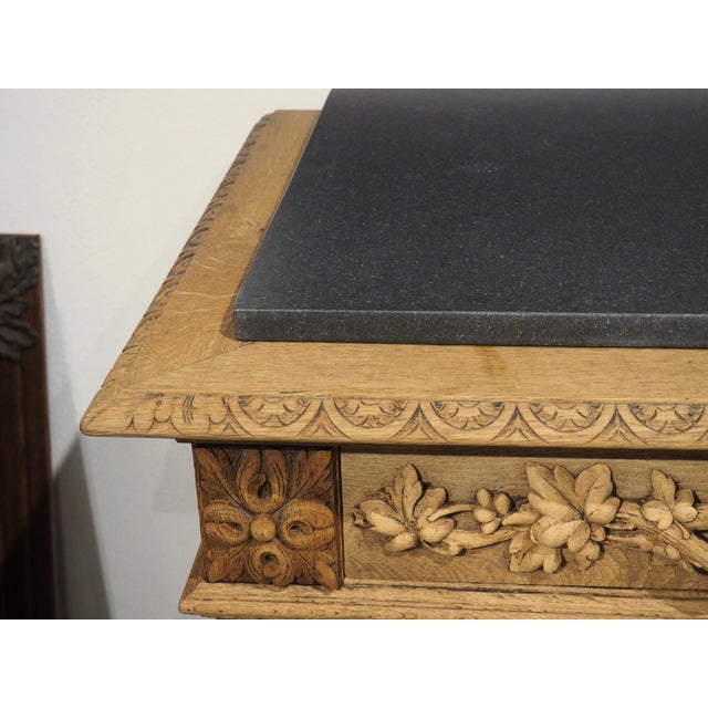 19th Century Bleached French Oak Hunt Buffet With Black Granite Top, Circa 1880 For Sale In Dallas - Image 6 of 18