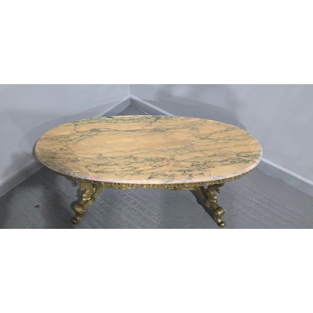 1930s Gilt Brass and Marble Coffee Table, 1930 For Sale - Image 5 of 10