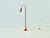 Contemporary Red Metal Gooseneck Floor Lamp, 1970s For Sale - Image 3 of 14