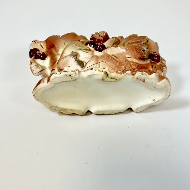 1940s Vintage Boho Chic Rustic Art Deco Ceramic Fall Pomegranate Planter For Sale - Image 15 of 15