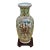 Vtg. Figural Raised Painted Chinese Vase W/Rosewood Stand For Sale