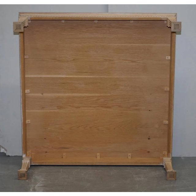 Very Large Limed Oak Coffee of Cocktail Table with Wide Carved Pillared Legs For Sale - Image 11 of 13
