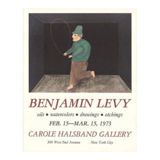 1973 Benjamin Levy 'Carole Hasband Gallery' Vintage Brown,Green USA Offset Lithograph For Sale