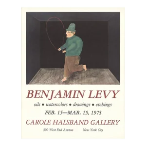 1973 Benjamin Levy 'Carole Hasband Gallery' Vintage Brown,Green USA Offset Lithograph