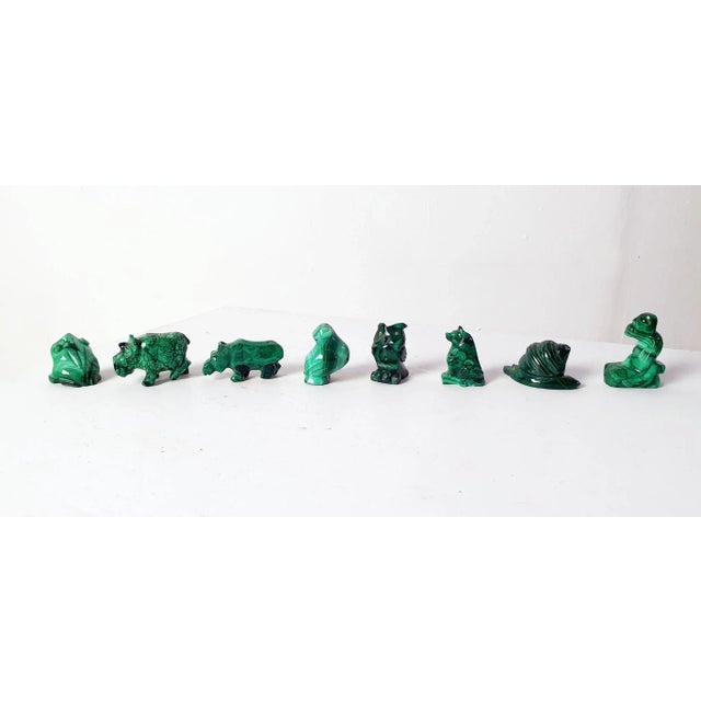 A wonderful set consisting of 17 different animals made from beautiful natural malachite sourced from Congo. All animals...