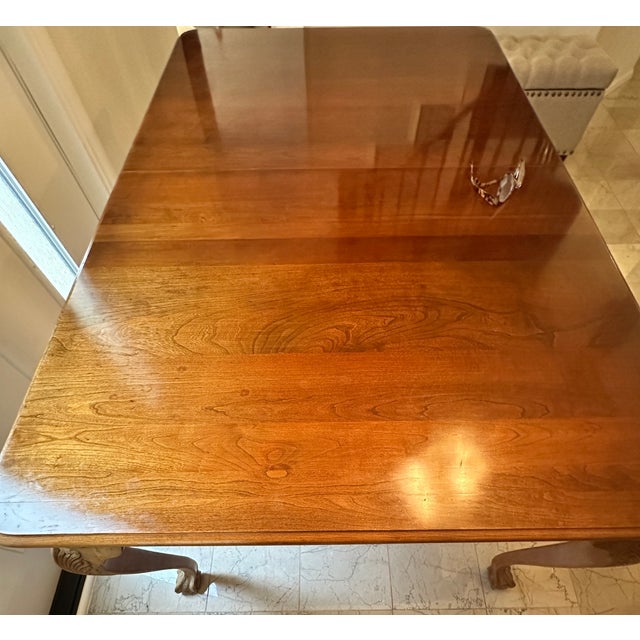 Oxblood Red Cherry Dining Table For Sale - Image 8 of 8