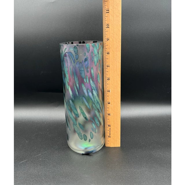 Stunning Vintage Brian Maytum Studio Signed 1985 Art Glass Vase For Sale - Image 12 of 12