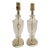 Mid 20th Century Hollywood Regency Small Cut Crystal Glass & Brass Buffet Lamps - A Pair For Sale