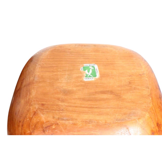 Seven Piece Mid Century Teak Salads Set Made in Thailand by Good Wood C. 1950/70s For Sale - Image 14 of 14