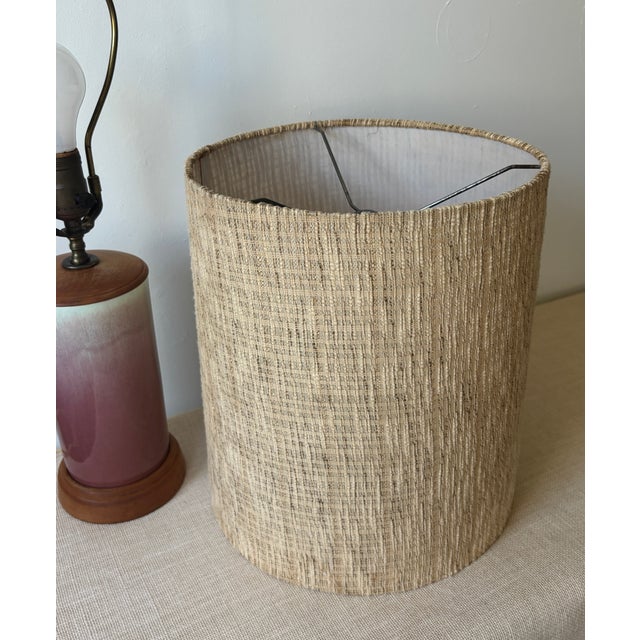 Vintage Mid-Century Modern William Manker Studio California Art Pottery Lamp Blue Pink Ombre For Sale - Image 13 of 18