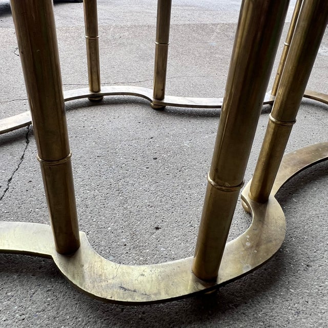 Mastercraft Brass & Glass Dining Table – Racetrack Form For Sale - Image 10 of 12