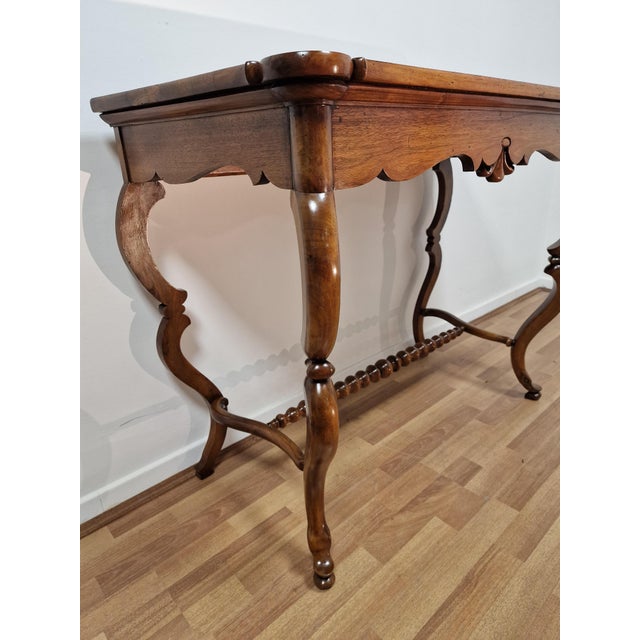 Italian Console Table in Walnut, Mid-19th Century For Sale - Image 10 of 18