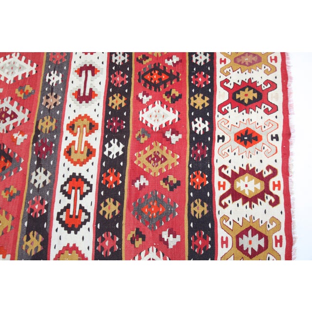 Vintage Turkish Handwoven Kilim Rug -8'6'' X 6' 1'' For Sale - Image 4 of 12