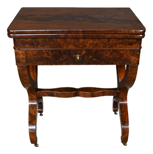 Burl Mahogany Games Table