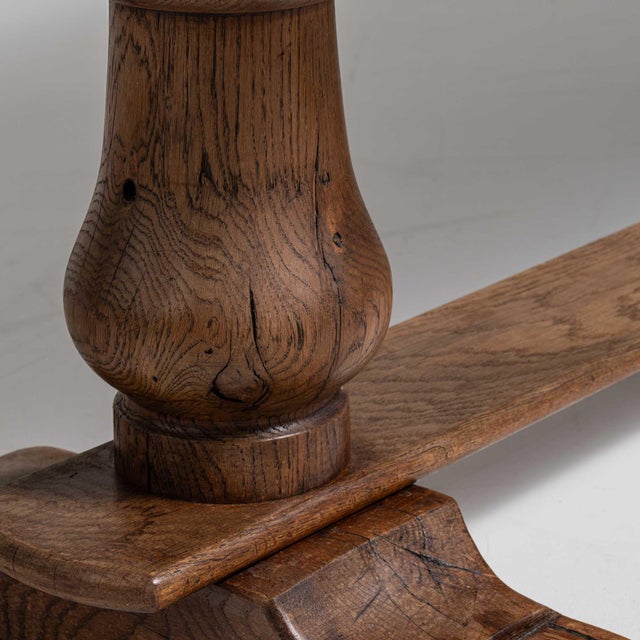 1970s French Brown Oak Refectory Table For Sale - Image 13 of 15
