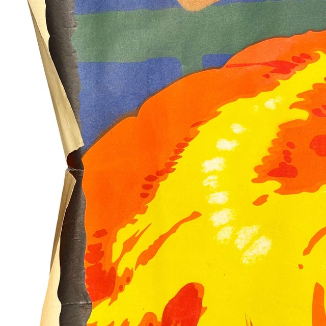Paper Large 5' Foot French Fap'Anis Drink Advertising Poster by Delval, 1935 For Sale - Image 7 of 7