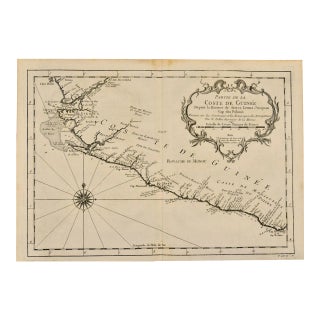West Coast of Africa; Bellin 18th Century Map, 1780 For Sale