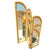 Wood 1950s Restored 3-Panel Art Deco Palm Frond Design Rattan Mirror Folding Screen For Sale - Image 7 of 8