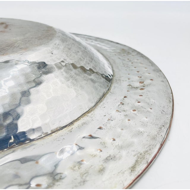 1980s Massive Emilia Castillo Silver Plate & Malachite Taxco Serving Bowl, Hand Signed For Sale - Image 16 of 18
