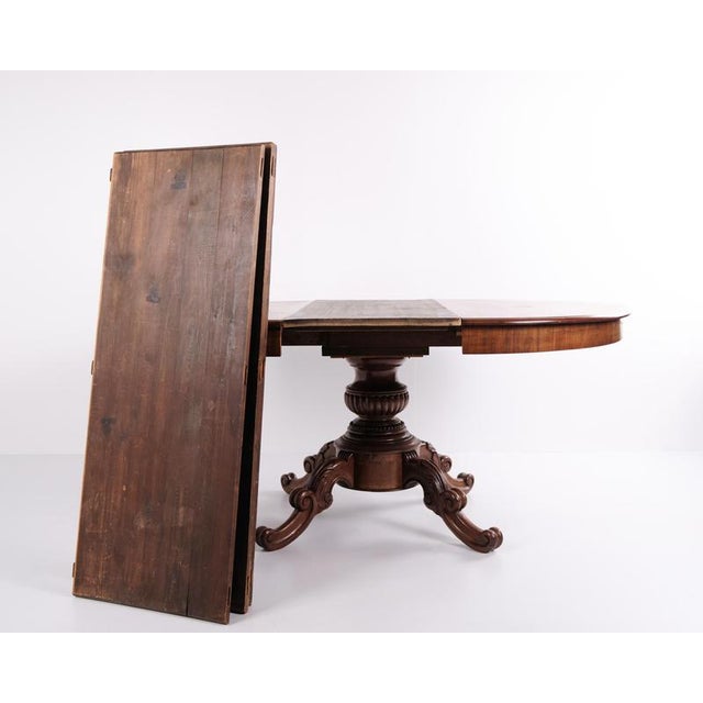 Late Empire Pedestal Table in Mahogany with Carved Details, 1840s For Sale - Image 11 of 14