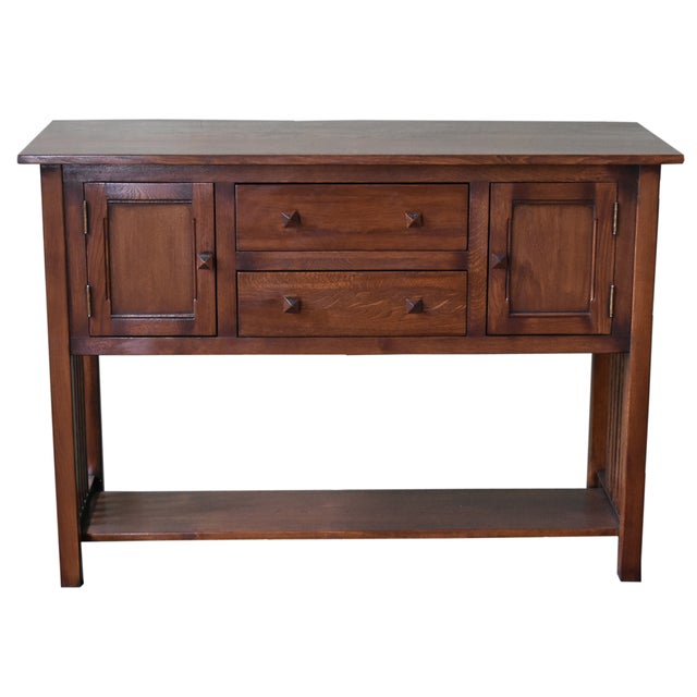 Wood Mission Solid Oak Buffet / Console Table - Walnut - 52" For Sale - Image 7 of 9