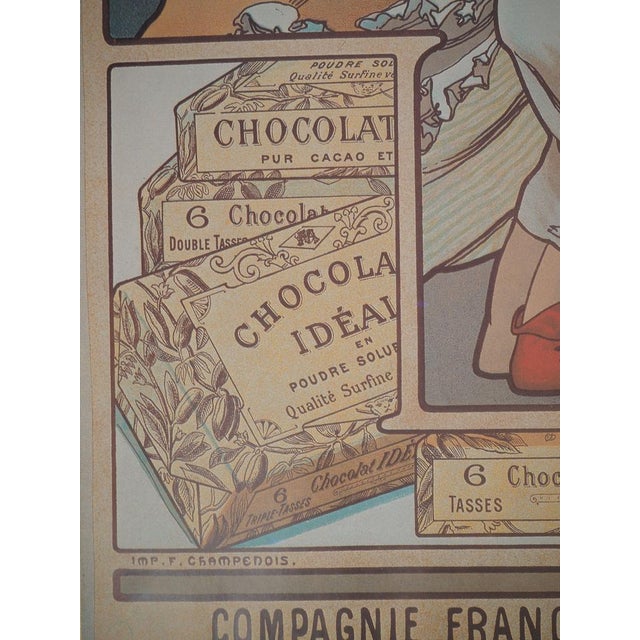 Alfons Mucha (1860-1939) (after) Ideal Chocolate Color poster after an advertisement by the artist Signed in the plate On...