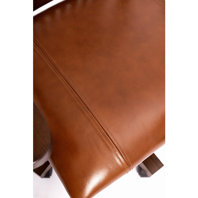 Arts & Crafts Arts and Crafts Mission Oak Office Chair Micheals Cherry For Sale - Image 3 of 15