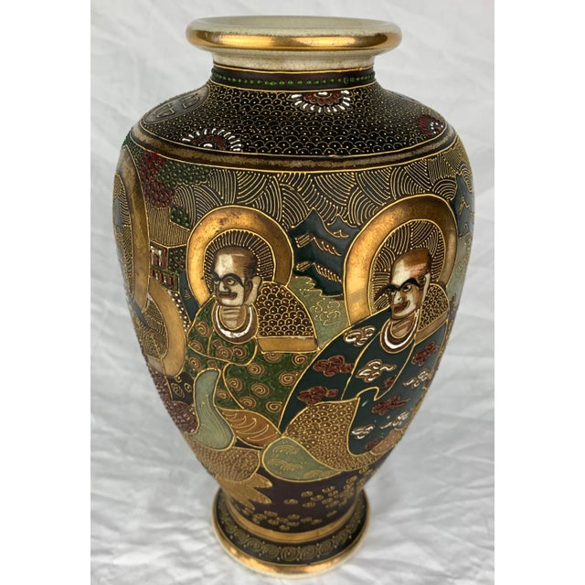 Antique Early-20th-Century Japanese Satsuma Export Vase For Sale - Image 4 of 7