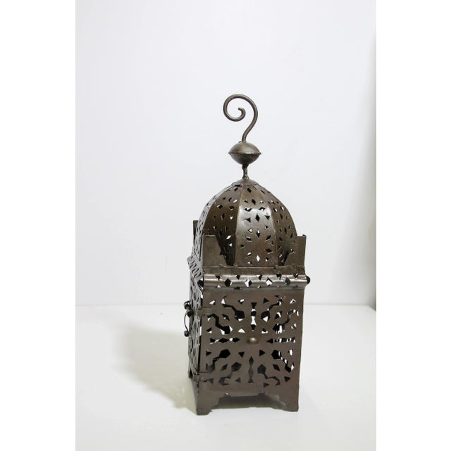 Mid 20th Century Moroccan Hurricane Metal Candle Lantern For Sale - Image 5 of 13