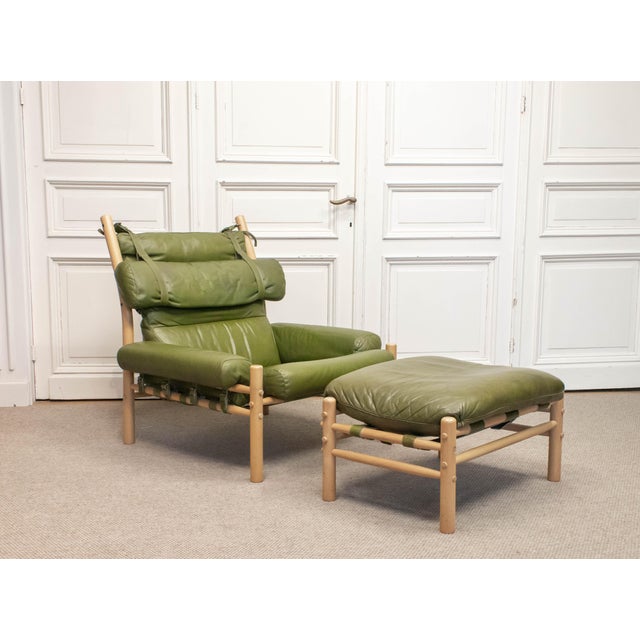 Set of Inca Lounge Chair and Ottoman by Arne Norell for Norell AB, Sweden, 1970s For Sale - Image 12 of 12