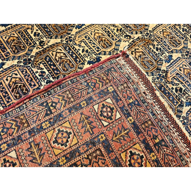 Antique Persian Afshar Tribal Rug, Hand-Knotted Wool, Allover Paisley Pattern, Ivory & Red, 5x7 For Sale - Image 16 of 17