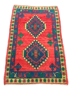 Red Traditional Turkish Vintage Area Rug