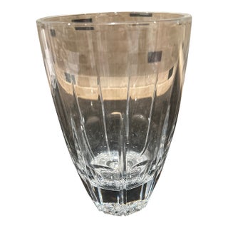 Modern Style French Contemporary Design Hand Cut Crystal Vase For Sale