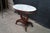 Wood 1970s 2 Victorian Revival Cherry Marble Top Lyre Harp Hall Entry Parlor Console Tables For Sale - Image 7 of 13