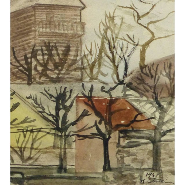 Traditional R. Holstein, Vintage French Watercolor Landscape - Moulin De La Galette, Paris For Sale - Image 3 of 5