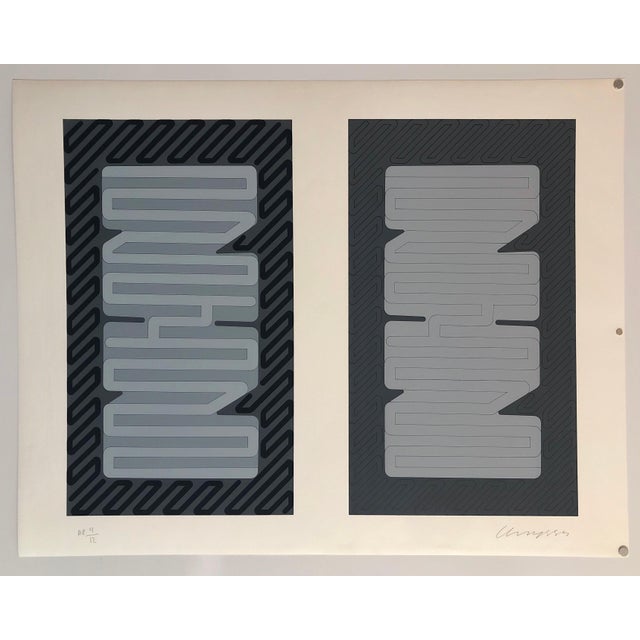 1980s Chryssa Vardea-Mavromichali, 1970's Large Silkscreen Abstract Geometric Day Glo Serigraph Pop Art Print Neon, c.1979 For Sale - Image 5 of 5