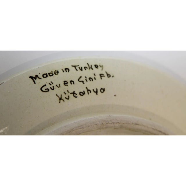 Kutahya Hand Painted Islamic Turkish Decorative Plate 1950's For Sale - Image 10 of 13