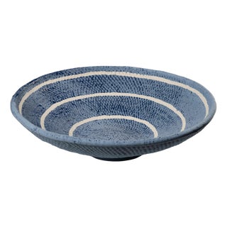 Blue Organic Basket Pattern Ceramic Plate For Sale