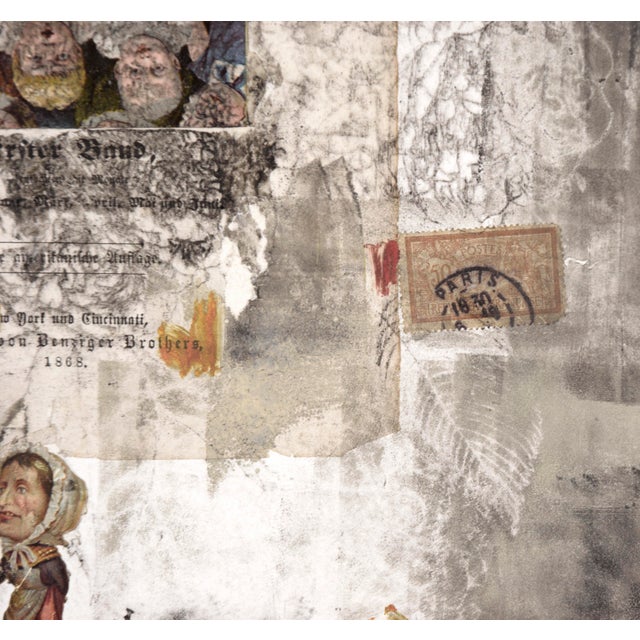 Paper "Oesterreich Ii" Contemporary Monotype With Chine Colle and Watercolor by Michael Pauker For Sale - Image 7 of 8