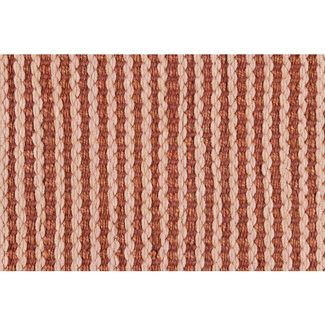 Part & Parcel Goods Textured Scallop Stripe Rug, 5'x8', Topaz and Bisque For Sale - Image 4 of 5