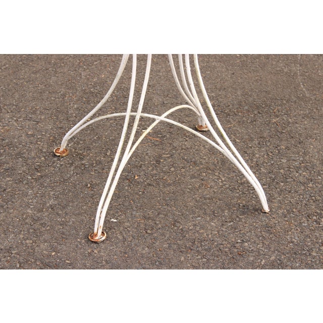 Vintage Wrought Iron Round Outdoor Garden Accent Table For Sale - Image 12 of 12