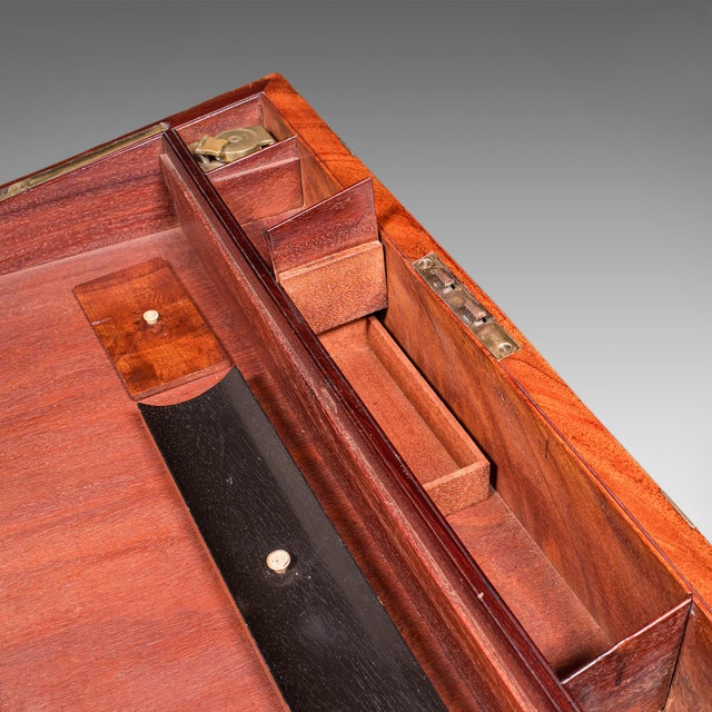 Antique Campaign Writing Slope, English Correspondence Box, Book Rest, Victorian For Sale - Image 12 of 12