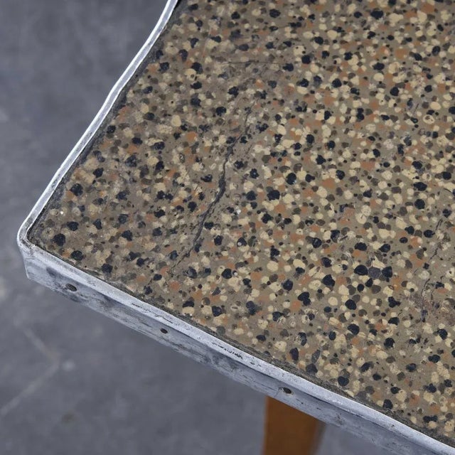 Metal French Kitchen Rectangular Dining Table with Linoleum Top, 1950s For Sale - Image 7 of 11