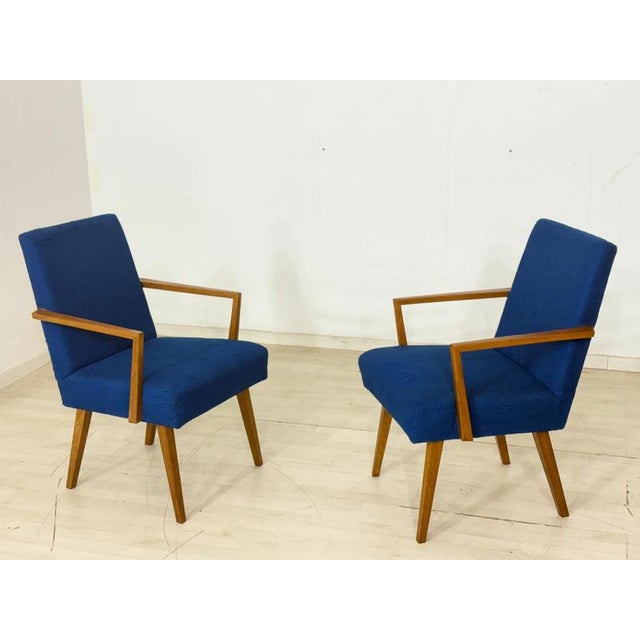 Mid-Century Blue Armchair, 1960s For Sale - Image 4 of 12